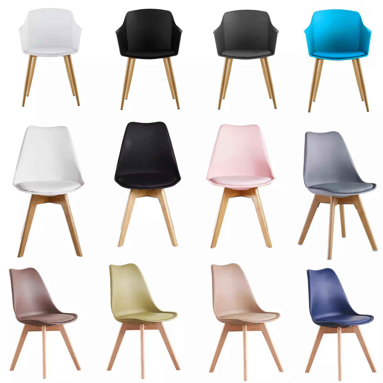 Modern Upholstered Fabric Dining Chair with Wooden